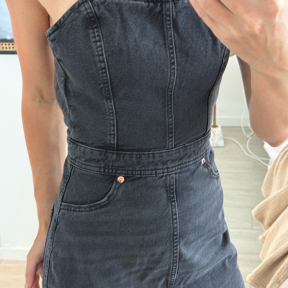 Black Denim Corset Maxi Dress. New. Size xs - Picture 4 of 13